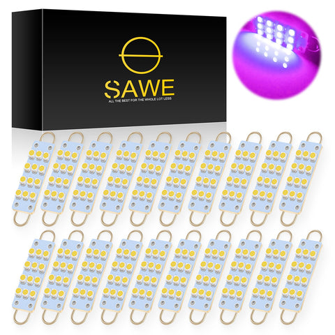 SAWE ®  561 563 567 211-2 212-2 LED Bulb Festoon 44mm 12smd Rigid Loop Interior Door Trunk LED Lights - Pink SAWE Lighting