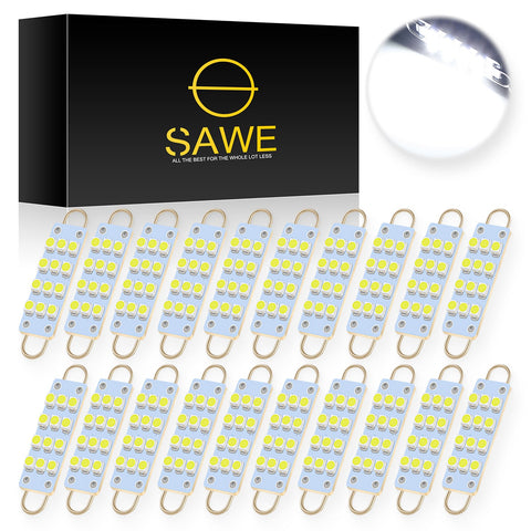 SAWE ®  561 563 567 211-2 212-2 LED Bulb Festoon 44mm 12smd Rigid Loop Interior Door Trunk LED Lights - White SAWE Lighting