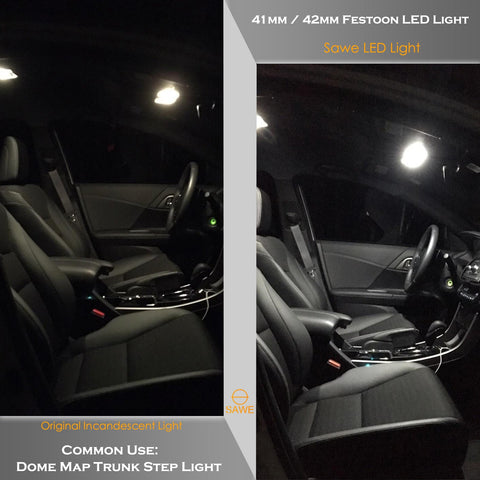 SAWE ® 578 211-2 212-2 41mm 42mm LED Bulb 3014 48SMD Interior Dome Map Door Courtesy Trunk Cargo Lights - 6000K White SAWE Lighting