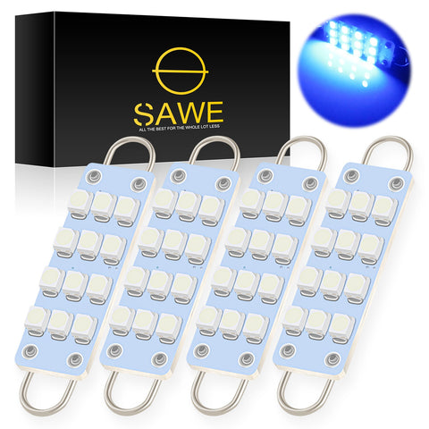 SAWE ®  561 563 567 211-2 212-2 LED Bulb Festoon 44mm 12smd Rigid Loop Interior Door Trunk LED Lights - Blue SAWE Lighting