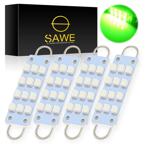 SAWE ®  561 563 567 211-2 212-2 LED Bulb Festoon 44mm 12smd Rigid Loop Interior Door Trunk LED Lights - Green SAWE Lighting