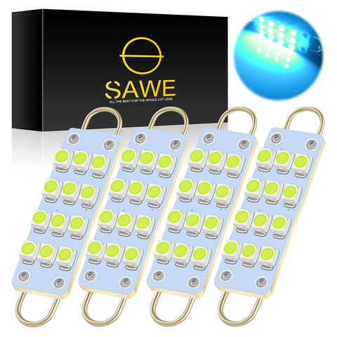SAWE ®  561 563 567 211-2 212-2 LED Bulb Festoon 44mm 12smd Rigid Loop Interior Door Trunk LED Lights - Ice Blue SAWE Lighting