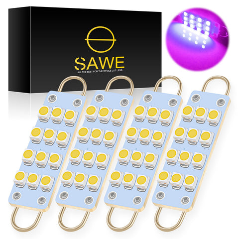 SAWE ®  561 563 567 211-2 212-2 LED Bulb Festoon 44mm 12smd Rigid Loop Interior Door Trunk LED Lights - Pink SAWE Lighting