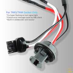 7443 7444 Front LED Turn Signal Resistor Adapter Anti Hyper Flash Error Canceler