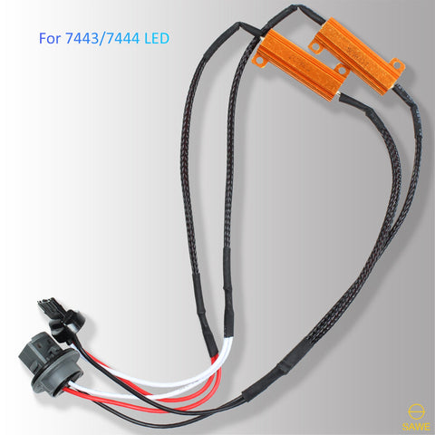7443 7444 Front LED Turn Signal Resistor Adapter Anti Hyper Flash Error Canceler SAWE Lighting