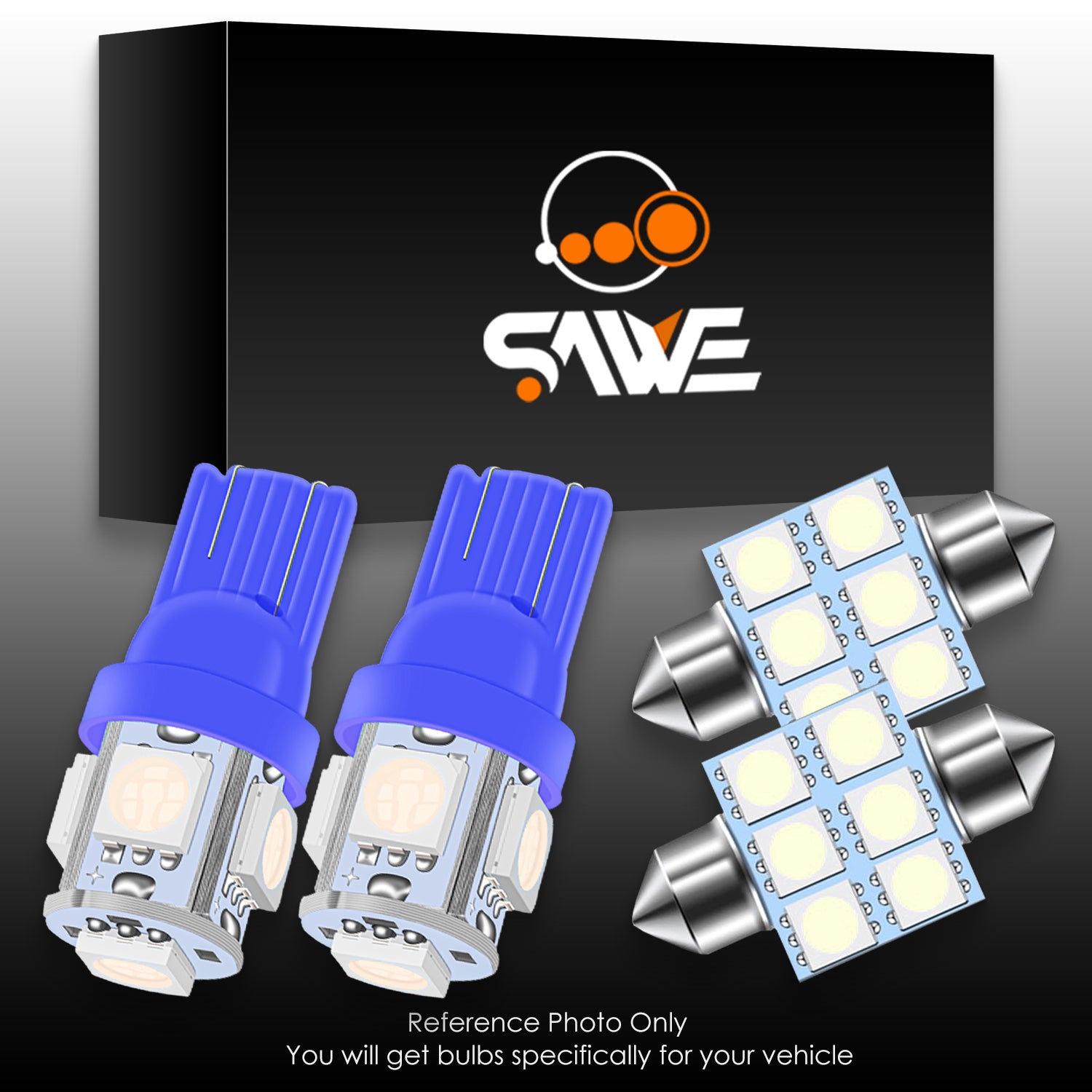 SAWE For GMC Yukon Interior LED Lights Bulb Replacement Kit (2007 - 2014) – Dome, Map, Trunk, License Plate – Red | Green | Ice Blue | Pink | Blue Upgrade Kit (14 Bulbs) SAWE Lighting