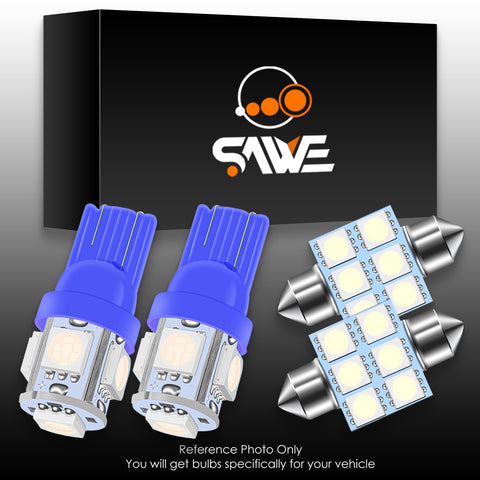 SAWE For GMC Yukon Interior LED Lights Bulb Replacement Kit (2007 - 2014) – Dome, Map, Trunk, License Plate – Red | Green | Ice Blue | Pink | Blue Upgrade Kit (14 Bulbs) SAWE Lighting
