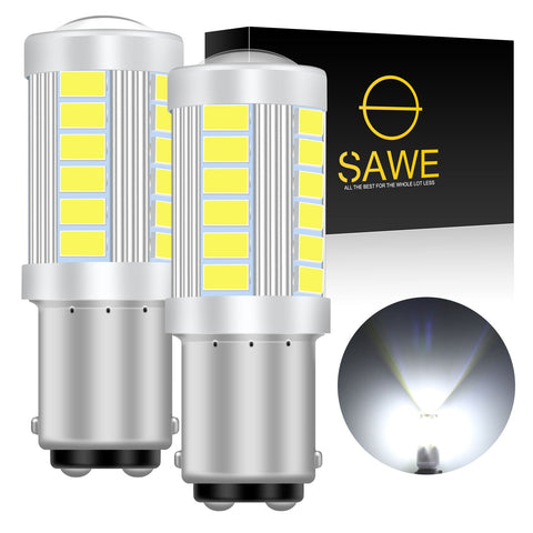 SAWE ® 1157 BAY15D 33-SMD LED Tail Brake Stop Turn Signal Parking Light Bulbs - 6000K White SAWE Lighting