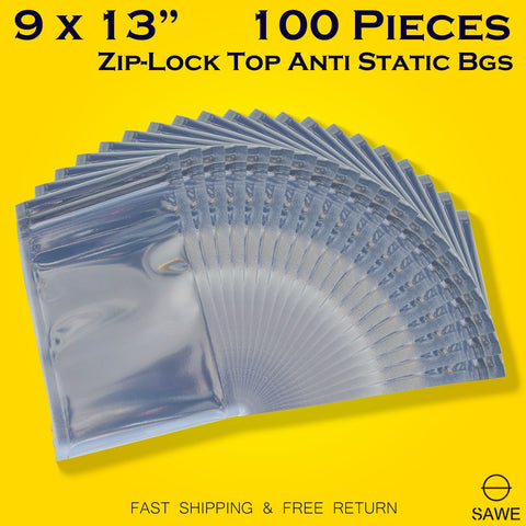 Anti Static Shielding ESD Bags 9 x 13" Inch Zip Lock Resealable for Varieties of Electronic Device 23 x 33cm SAWE Lighting