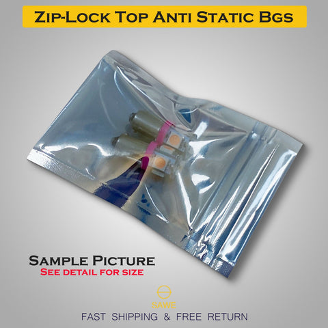 Anti Static Shielding ESD Bags 2.5 x 3.5" Inch Zip Lock Resealable for Varieties of Electronic Device SAWE Lighting