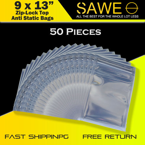 Anti Static Shielding ESD Bags 9 x 13" Inch Zip Lock Resealable for Varieties of Electronic Device 23 x 33cm SAWE Lighting