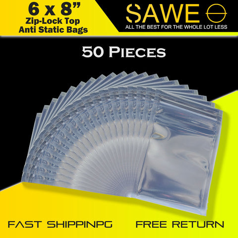 Anti Static Shielding ESD Bags 6 x 8" Inch Zip Lock Resealable for Varieties of Electronic Device 15 x 20cm SAWE Lighting
