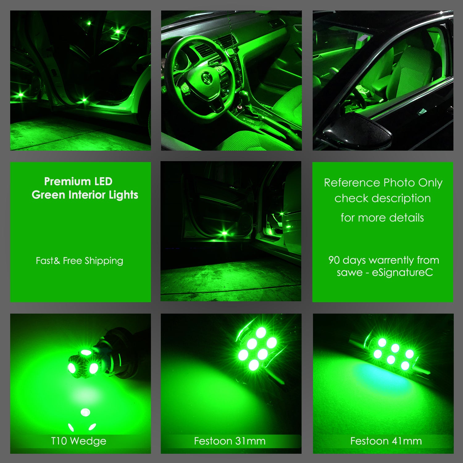 SAWE For GMC Yukon Interior LED Lights Bulb Replacement Kit (2007 - 2014) – Dome, Map, Trunk, License Plate – Red | Green | Ice Blue | Pink | Blue Upgrade Kit (14 Bulbs) SAWE Lighting