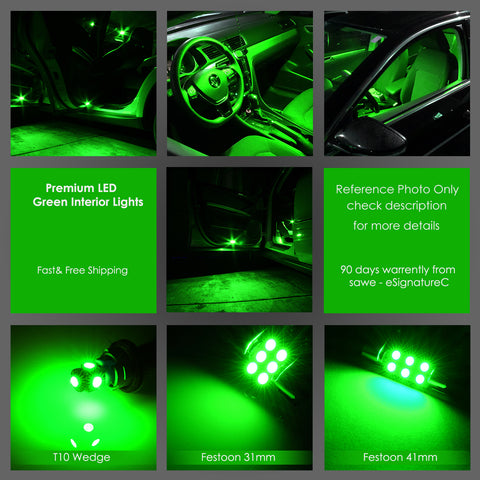 SAWE For GMC Yukon Interior LED Lights Bulb Replacement Kit (2007 - 2014) – Dome, Map, Trunk, License Plate – Red | Green | Ice Blue | Pink | Blue Upgrade Kit (14 Bulbs) SAWE Lighting