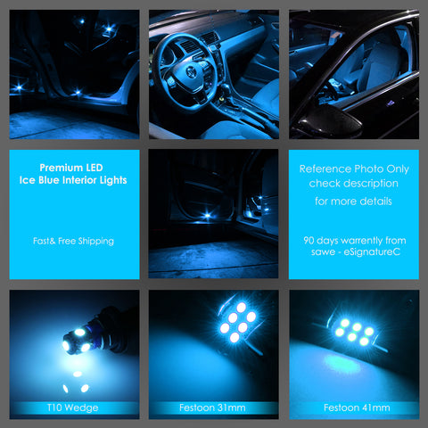 SAWE For GMC Yukon Interior LED Lights Bulb Replacement Kit (2007 - 2014) – Dome, Map, Trunk, License Plate – Red | Green | Ice Blue | Pink | Blue Upgrade Kit (14 Bulbs) SAWE Lighting
