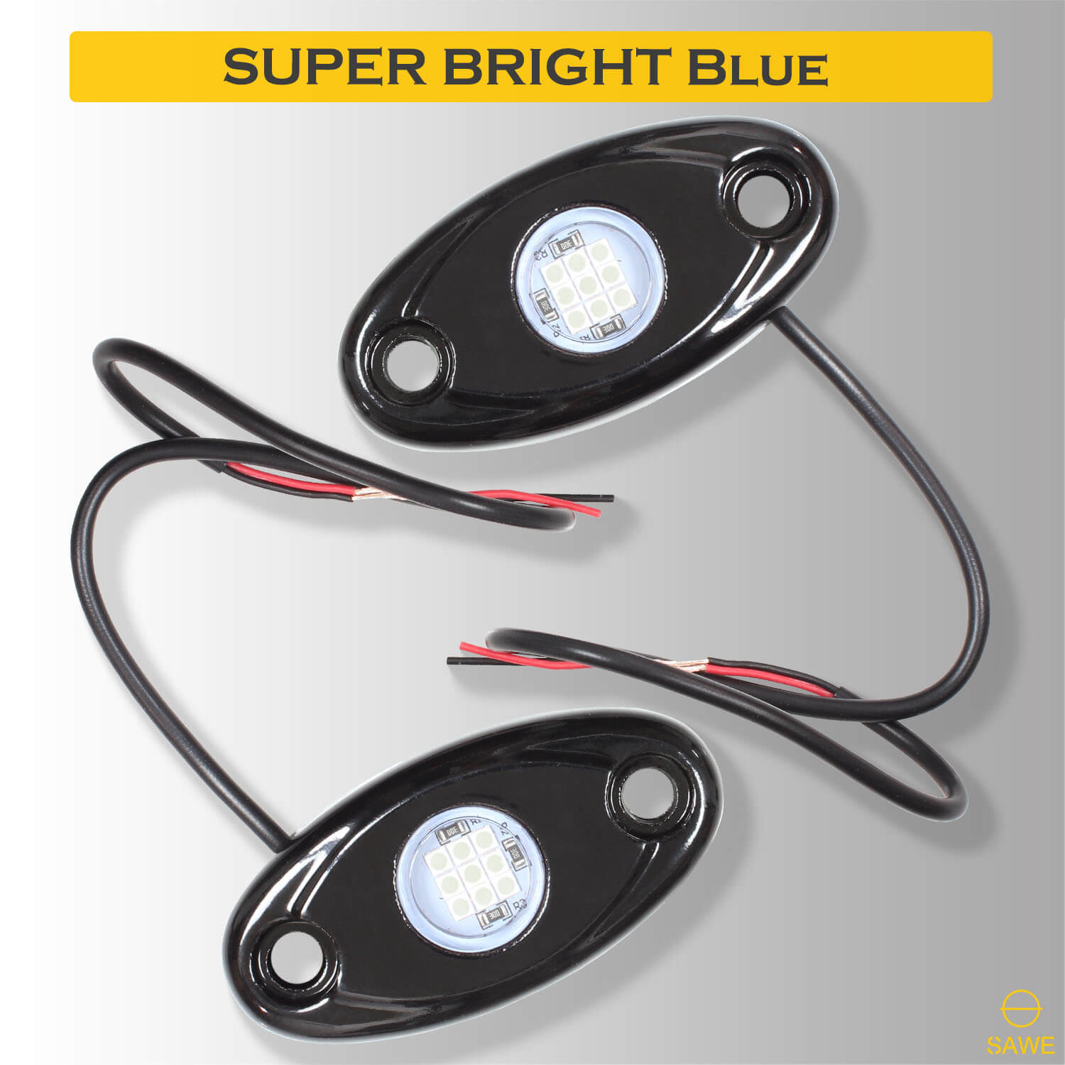 LED Rock Light Pods Lights for Offroad Car Truck ATV Underbody Wheel Grille and Surface Mount - Blue