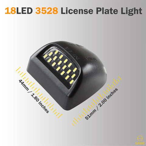LED License Plate Light Housing Kit For Silverado Suburban Tahoe GMC Sierra Yukon 1500 2500 3500 - White SAWE Lighting