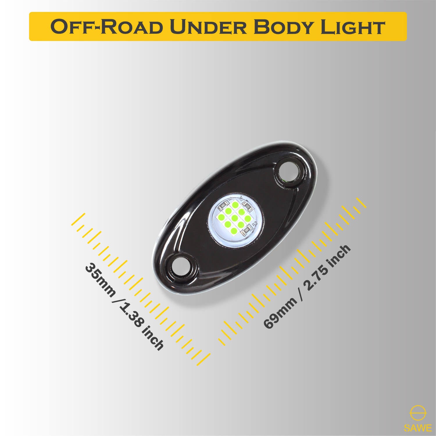 LED Rock Light Pods Lights for Offroad Car Truck ATV Underbody Wheel Grille and Surface Mount - Green