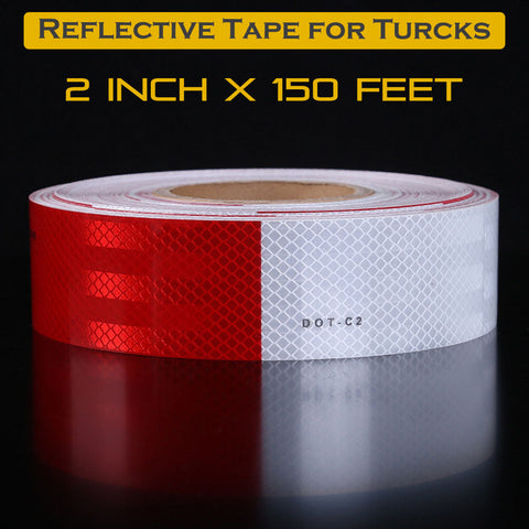 2"x 150' DOT-C2 Reflective Safety Warning Conspicuity Tape Honeycomb Design Truck SAWE Lighting