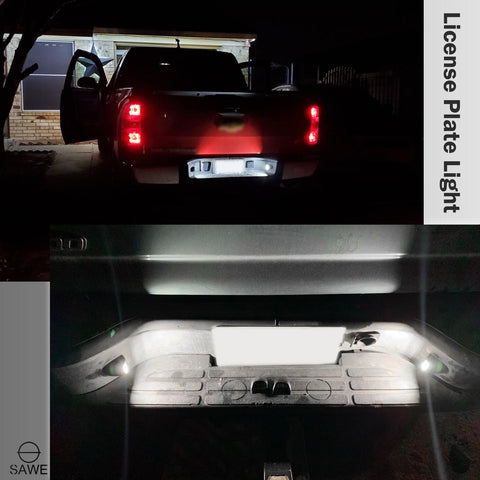 LED License Plate Light Housing Kit For Silverado Suburban Tahoe GMC Sierra Yukon 1500 2500 3500 - White SAWE Lighting