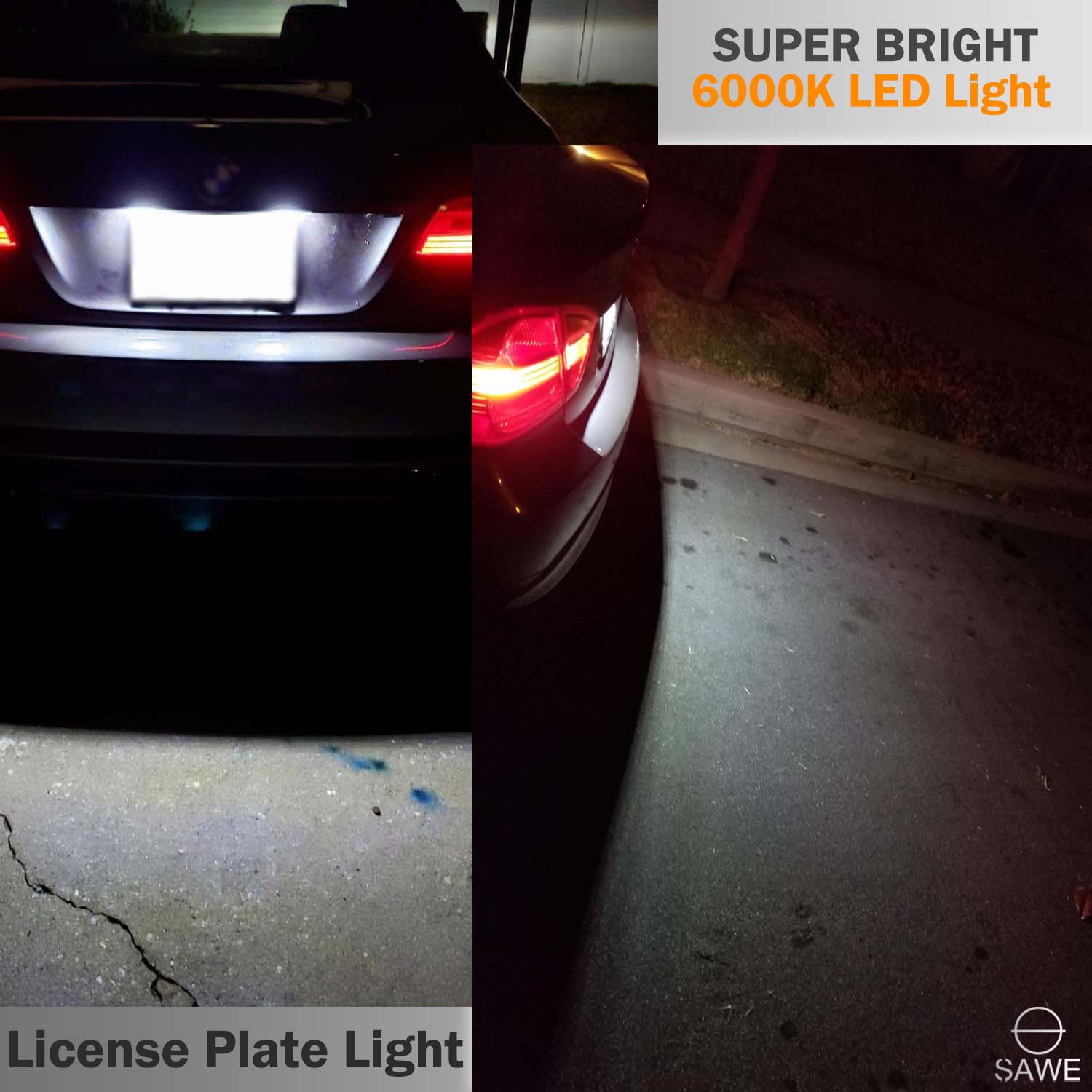 Error Free LED License Plate Light Housing For BMW 135i 325i 328i 335i 528i 535i X6 X5 - White