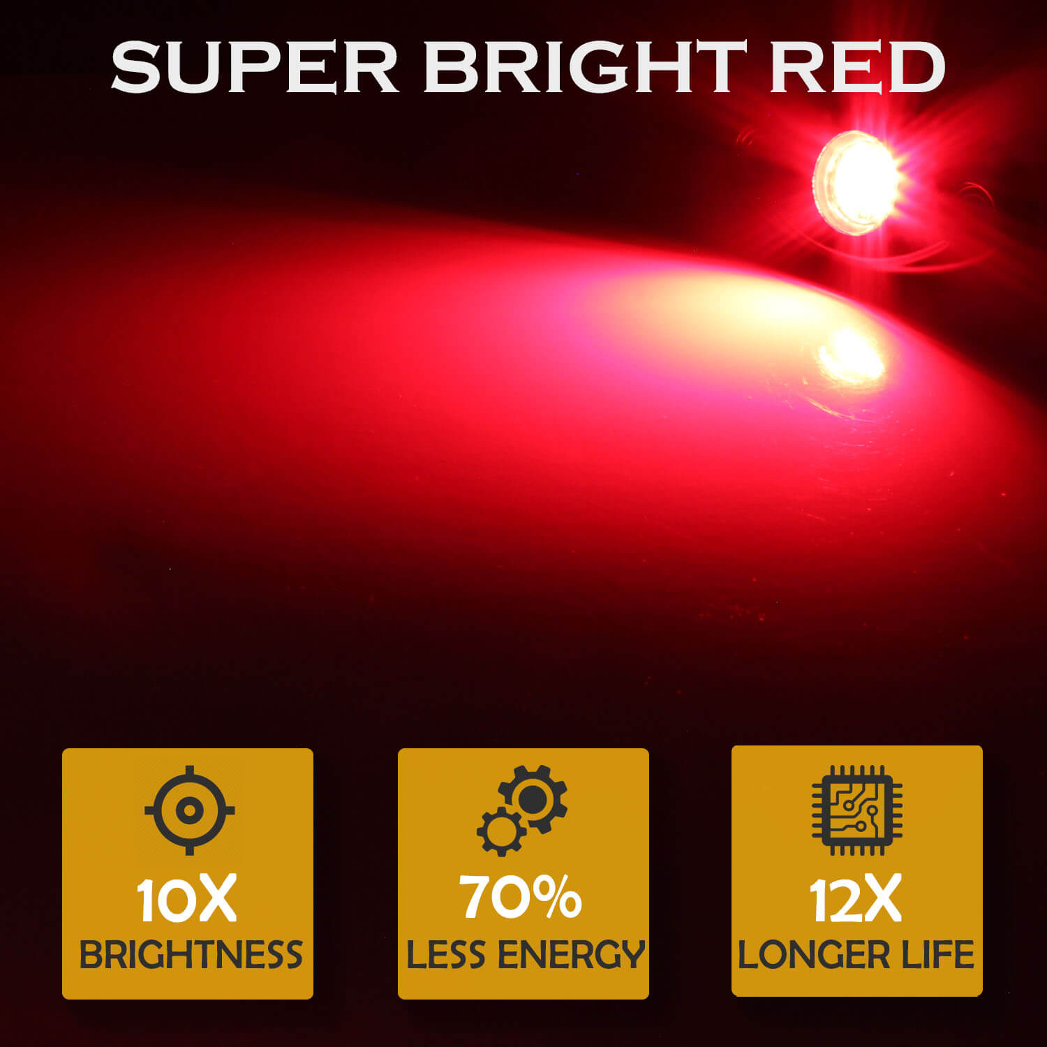 LED Rock Light Pods Lights for Offroad Car Truck ATV Underbody Wheel Grille and Surface Mount - Red