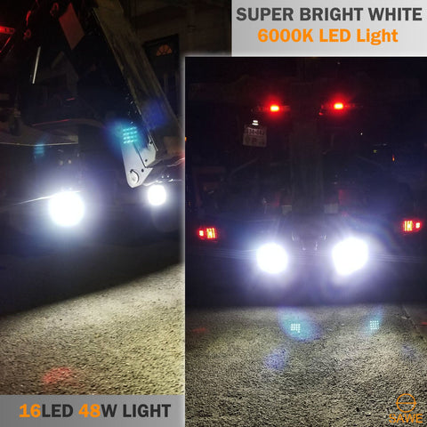 Square LED Spotlights for Trucks Pickup SUV ATV Offroad Fog Flood Work Pod Light Bulbs Bar - White SAWE Lighting
