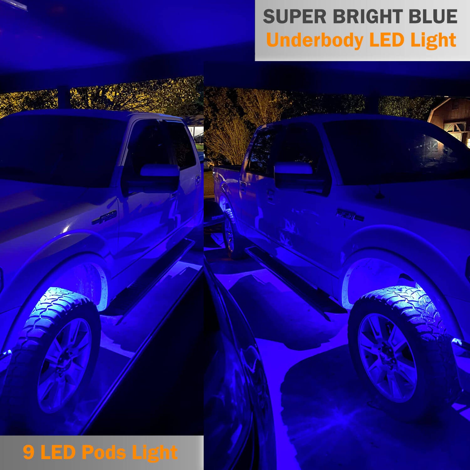 LED Rock Light Pods Lights for Offroad Car Truck ATV Underbody Wheel Grille and Surface Mount - Blue