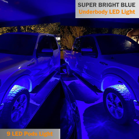 LED Rock Light Pods Lights for Offroad Car Truck ATV Underbody Wheel Grille and Surface Mount - Blue SAWE Lighting