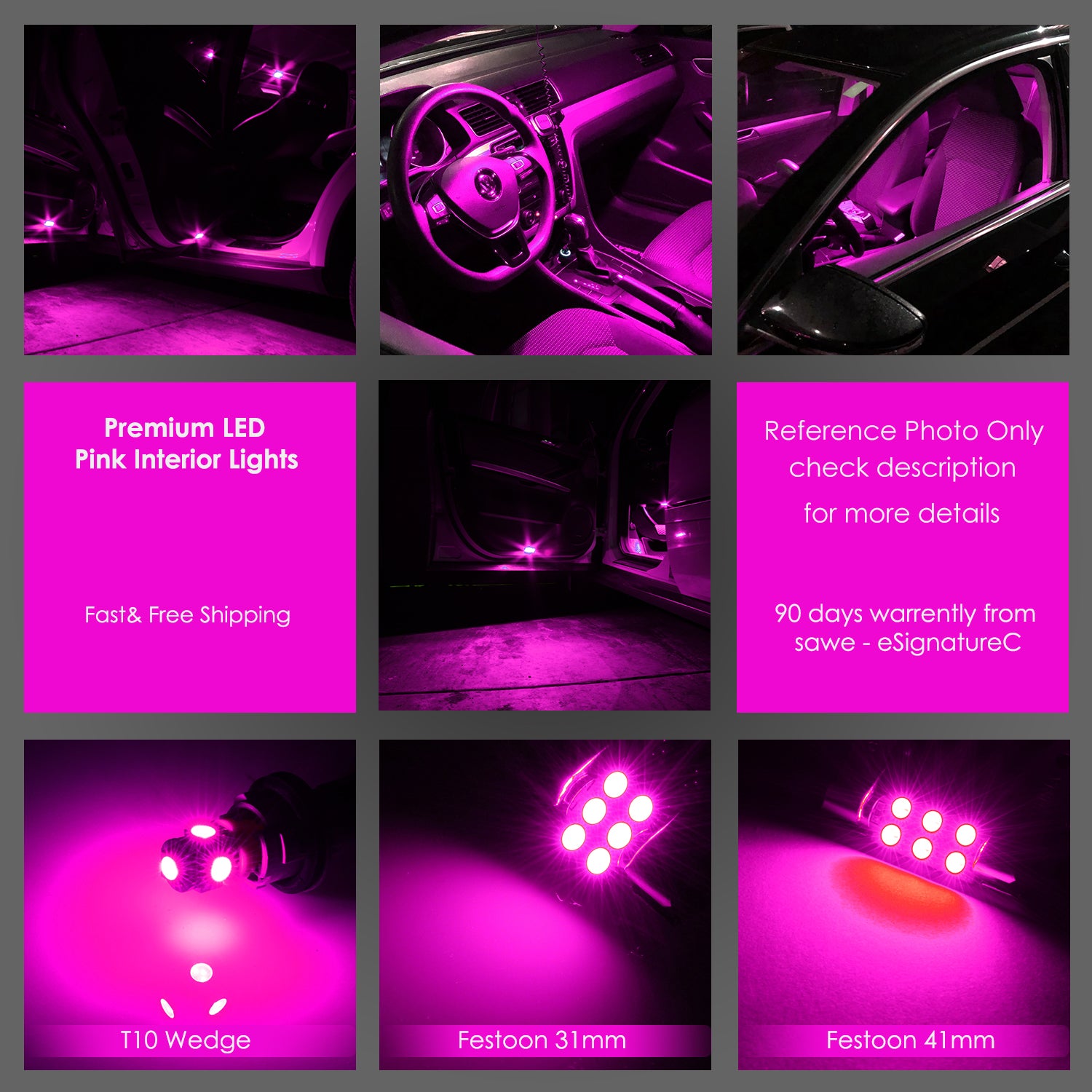 SAWE For GMC Yukon Interior LED Lights Bulb Replacement Kit (2007 - 2014) – Dome, Map, Trunk, License Plate – Red | Green | Ice Blue | Pink | Blue Upgrade Kit (14 Bulbs) SAWE Lighting