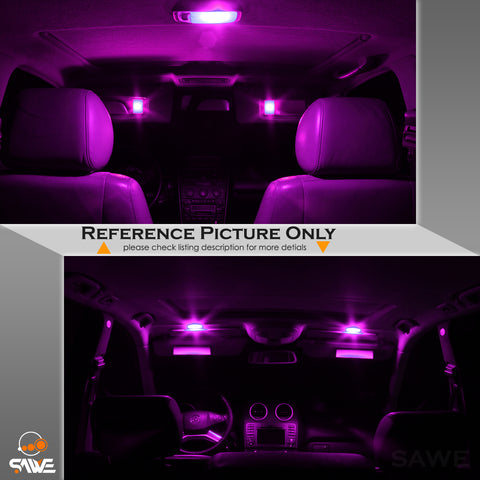 SAWE For GMC Yukon Interior LED Lights Bulb Replacement Kit (2007 - 2014) – Dome, Map, Trunk, License Plate – Red | Green | Ice Blue | Pink | Blue Upgrade Kit (14 Bulbs) SAWE Lighting