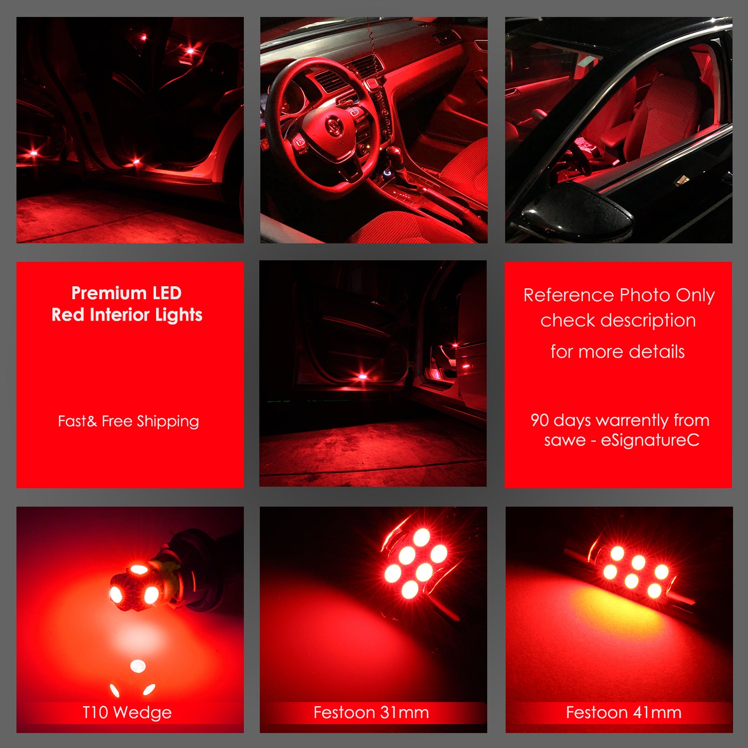 SAWE For GMC Yukon Interior LED Lights Bulb Replacement Kit (2007 - 2014) – Dome, Map, Trunk, License Plate – Red | Green | Ice Blue | Pink | Blue Upgrade Kit (14 Bulbs) SAWE Lighting