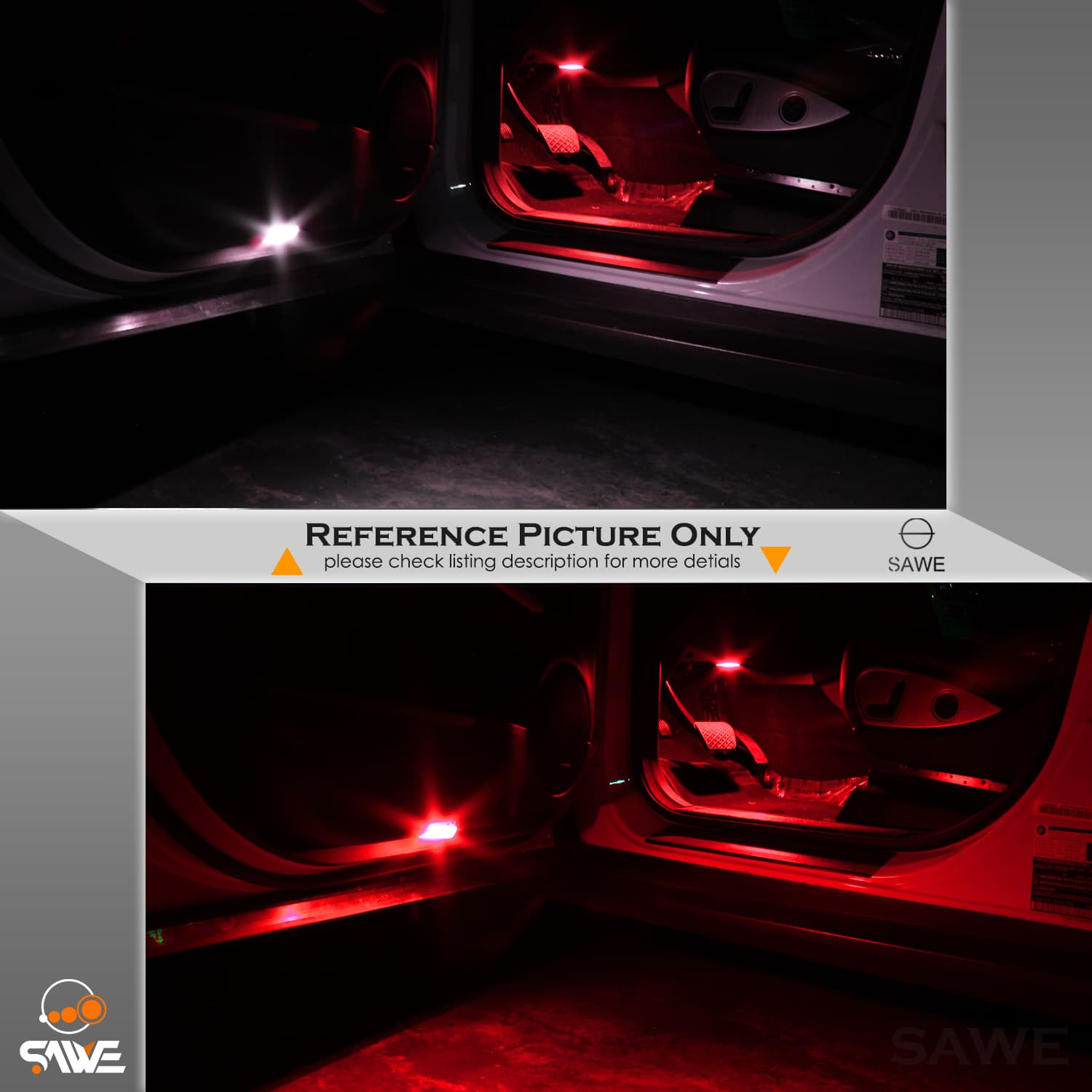 SAWE For GMC Yukon Interior LED Lights Bulb Replacement Kit (2007 - 2014) – Dome, Map, Trunk, License Plate – Red | Green | Ice Blue | Pink | Blue Upgrade Kit (14 Bulbs) SAWE Lighting