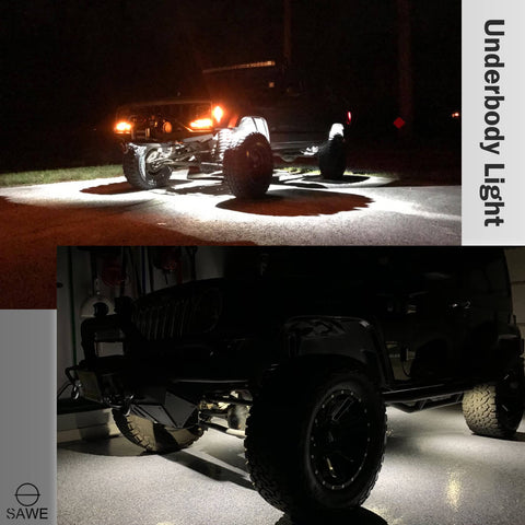 LED Rock Light Pods Lights for Offroad Car Truck ATV Underbody Wheel Grille and Surface Mount - White SAWE Lighting