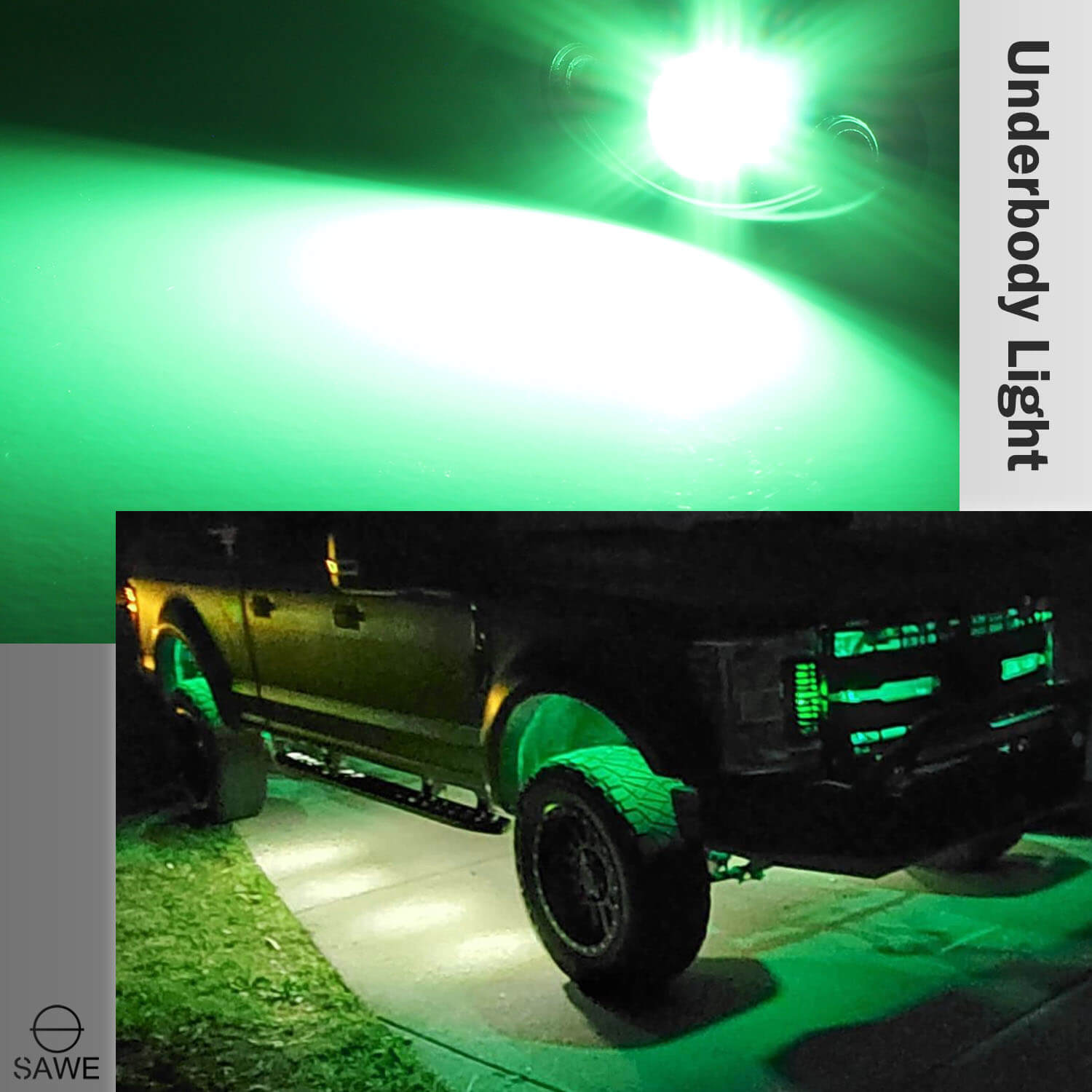 LED Rock Light Pods Lights for Offroad Car Truck ATV Underbody Wheel Grille and Surface Mount - Green