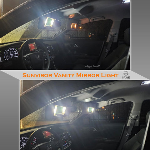 SAWE ® T6 6641 6612F 28mm 9SMD LED Bulbs Sun Visor Vanity Mirror Fuse Lights - 6000K White SAWE Lighting