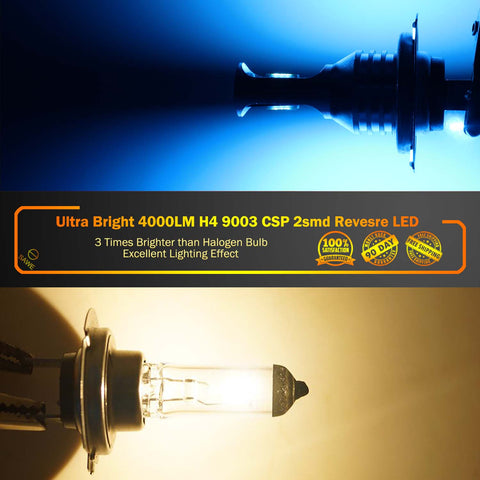H4 9003 HB2 CSP LED Headlights Bulbs High Low Beam Fog Light Canbus - 8000K Ice Blue SAWE Lighting