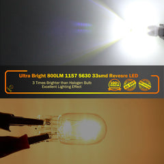 SAWE ® 1157 BAY15D 33-SMD LED Tail Brake Stop Turn Signal Parking Light Bulbs - 6000K White