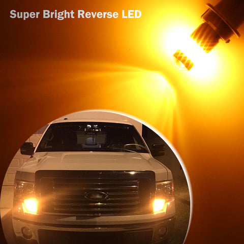 SAWE ® 1157 BAY15D 7528 54-SMD LED Turn Signal Indicator Parking Light Bulbs CANBUS - Amber / Yellow SAWE Lighting