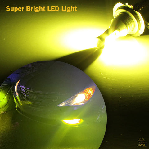 H7 CSP LED Headlights Bulbs High Low Beam Fog Light Canbus - 3000K Yellow SAWE Lighting