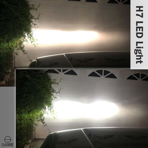 H7 CSP LED Headlights Bulbs High Low Beam Fog Light Canbus - 6000K White SAWE Lighting