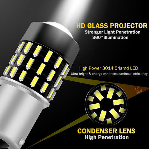 SAWE ® 1156 1073 7506 1141 LED Bulb for Reverse Backup Lights Canbus - 6000K White SAWE Lighting