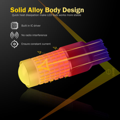 SAWE 7443 7440 7444 T20 LED Bulb for Reverse Backup Lights High Mount - 3014 144smd 6000K White SAWE Lighting