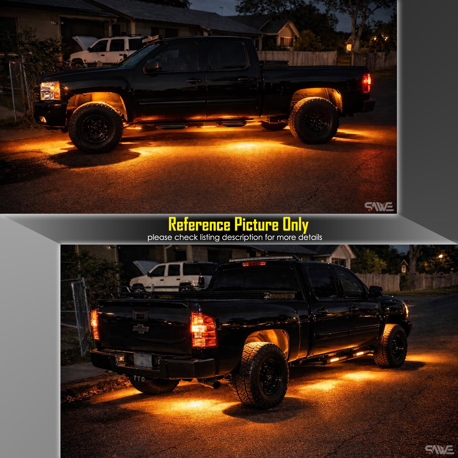 LED Rock Light Pods Lights for Offroad Car Truck ATV Underbody Wheel Grille and Surface Mount - Amber SAWE Lighting