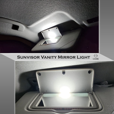 SAWE ® 28mm 3SMD T6 6641 LED Bulbs Sun Visor Vanity Mirror Fuse Lights - 6000K White SAWE Lighting