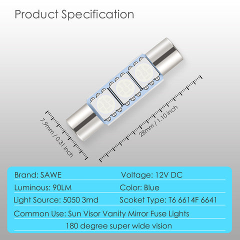 visor mirror with light blue