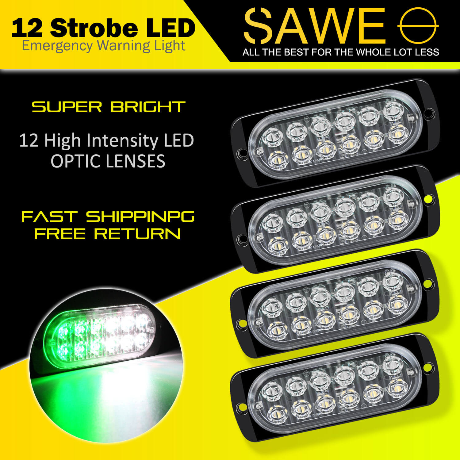 Green Emergency Light Bar Green LED Beacon Automotive LED Suppliers