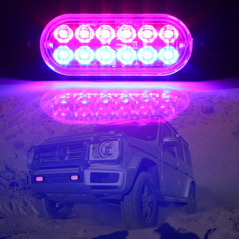Emergency LED Strobe Lights Bar for Offroad Car Truck Warning Hazard Flash Grille and Surface Mount Light - Red / Blue 12-LED SAWE Lighting