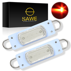 SAWE ®  561 563 567 564 212-2 LED Bulbs Festoon 44mm COB Rigid Loop Interior Lights (2 Pieces) - Red