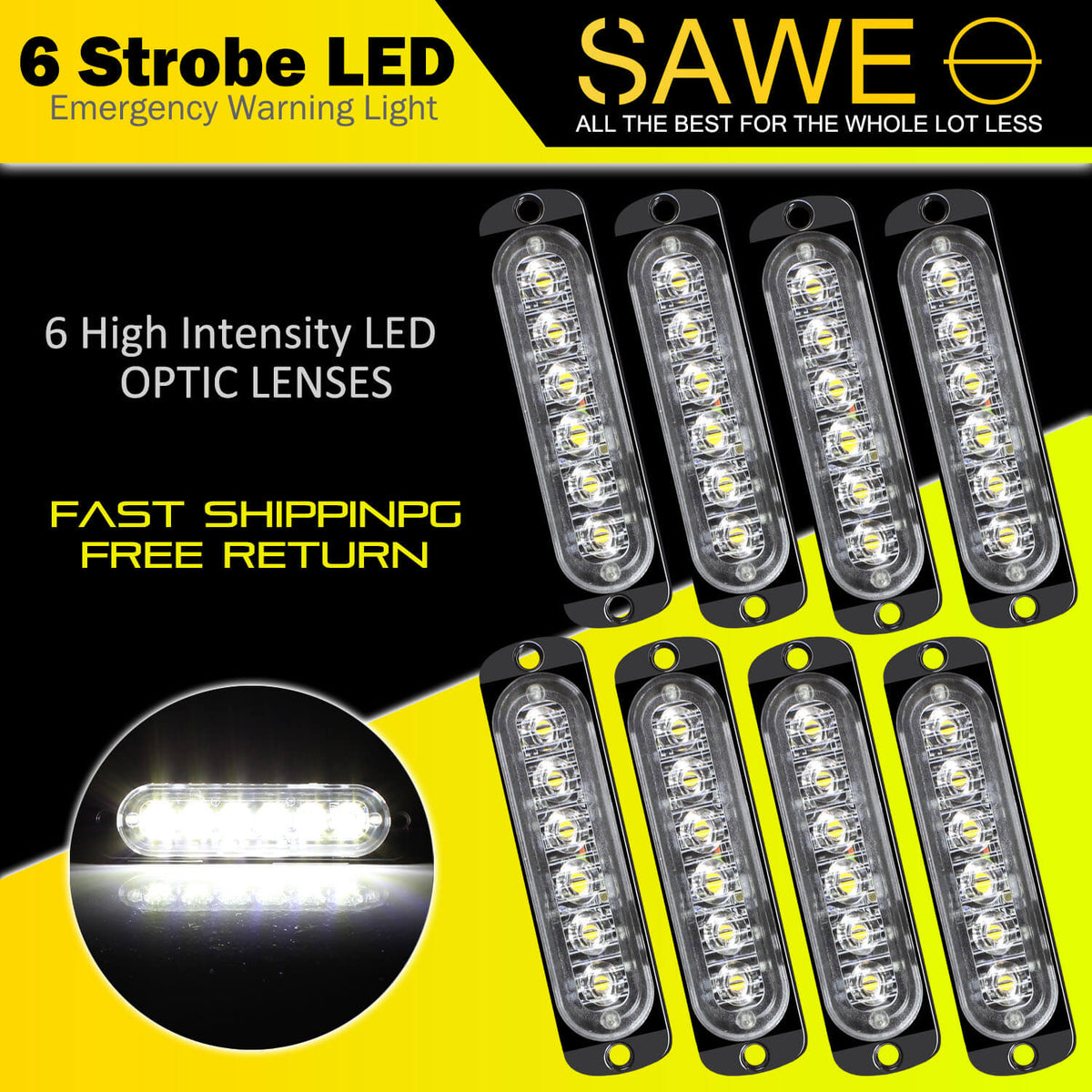 White Strobe LED light Truck